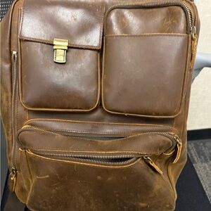 Brown Leather Backpack
